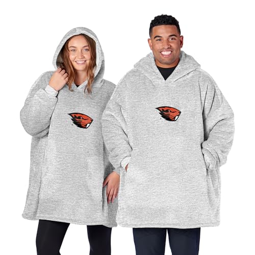 Northwest NCAA Oregon State Beavers Hoodler Oversized Sherpa Pullover, Plush Wearable Blanket Sweatshirt, Soft Fleece with Front Pocket and Logo, One Size Fits Most