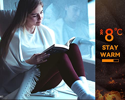 Ewedoos Fleece Lined Leggings With Pockets For Women - Thermal Warm Workout Winter Leggings For Women Yoga Pants For Women Dark Purple #TOP4