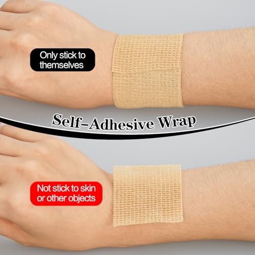 Image of 6pcs 2in Self Adhesive Bandage Wraps, Vet Wraps, 12 Colors to Choose, 5 Yard Self Adherent Wraps for Sports, Wrist, Ankle and Swelling