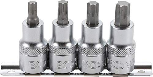 Juego De Puntas De Vaso | Entrada 12,5 Mm (1/2") | Perfil En T (Para Torx) T40 - T55 | 4 Piezas