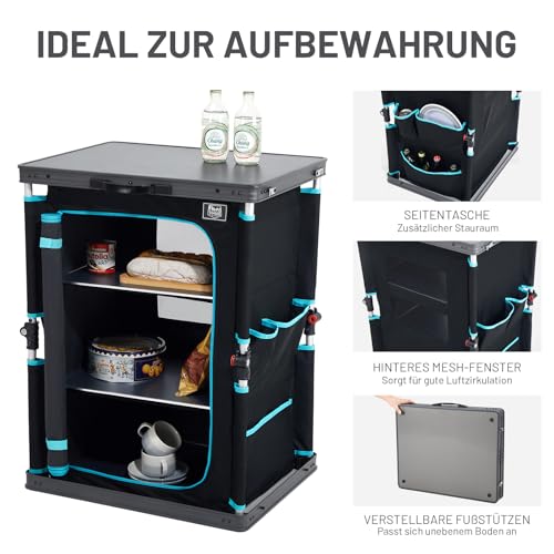 TIMBER RIDGE Campingschrank faltbar Campingküche klappbar Auto Faltschrank Küchenbox Klappschrank All-in-one tragbar mit Tragetasche