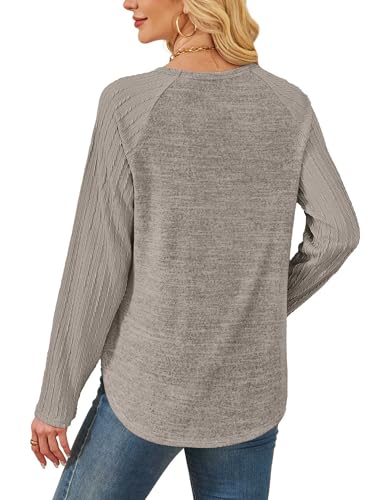 Image of SAMPEEL Sweatshirt for Women Long Sleeve Shirts Crewneck Sweaters Fall Fashion Outfits 2025 Trendy Tunic Tops Plus Size