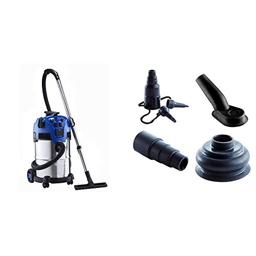 Nilfisk 18451553 Multi II 30 T Inox VSC Nass-/Trockensauger, 1400.W, 230 volts + Haushalts-Set für Nass-/Trockensauger Buddy Multi II