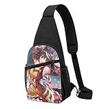 [KUSHOP] ウマ娘プリティーダービー ショルダーバッグ チェストバッグ 防盗 ハンズフリー 軽量 多機能ポケット 防水 男女兼用 旅行 通勤 スポーツ アウトドア 日常使い コンパクト 撥水加工 取り外し可能ストラップ