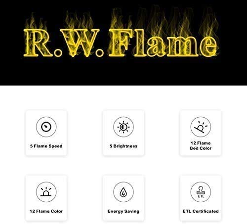 R.w.flame 42In Recessed And Wall Mounted,The Thinnest Fireplace,Low Noise, Fit For 2 X 6 And 2 X 4 Stud, Remote Control With Timer,Touch Screen,Adjustable Flame Color And Speed #TOP6