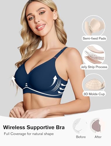 Image of Avidlove Wireless Bras for Women Push Up No Underwire Bra Full Coverage Seamless Bralettes Support Comfortable Everyday Bra