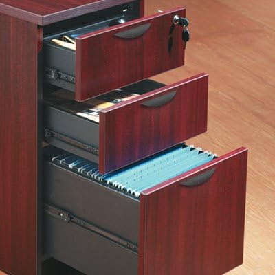 Valencia Box/Box/File Full Pedestal, 15-5/8w x 20-1/2d x 28-1/2h, Mahogany