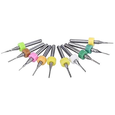 End Mill Set,Tungsten Carbide Steel PCB Engraving Bits Cutter Tools,1/8 Shank,10pcs 0.5/0.6/0.7/0.8/0.9/1.0/1.1/1.2/1.3/1.4mm