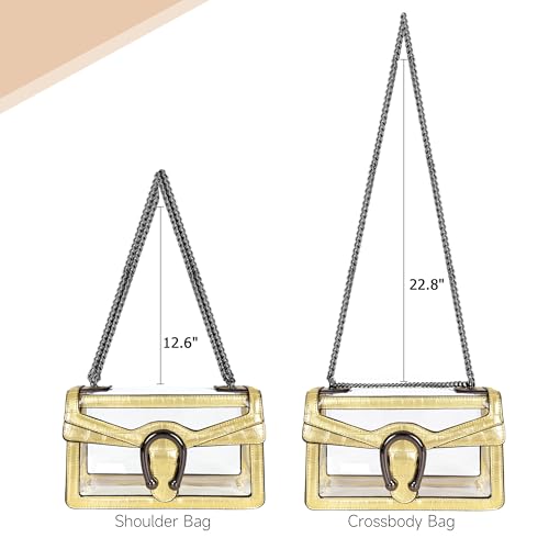 Image of Joryin Women's Stadium Approved Crossbody Bag for Women, Small Clear Bag Shoudler Purse with Chain Strap