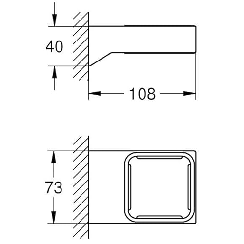GROHE Selection | Bathroom Accessories | Cube holder for glass/soap dish/soap dispenser | Chrome | 40865000 - Image 5