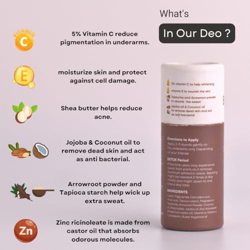 Image of Bitamin Natural Deodorant | India's First 5% Vitamin C Deodorant | Butter Cookie (Very Light Fragrance) | Vegan | Unisex Fragrance | NO Aluminium, Parabens, Alcohol - 30 g (Butter Cookie), Cream