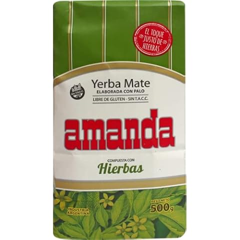 Amanda Yerba Mate Tee Hierbas 500g | Argentinien Mate-Tee Compuesta con Hierbas | Kräuter Yerba Mate-Tee Cover