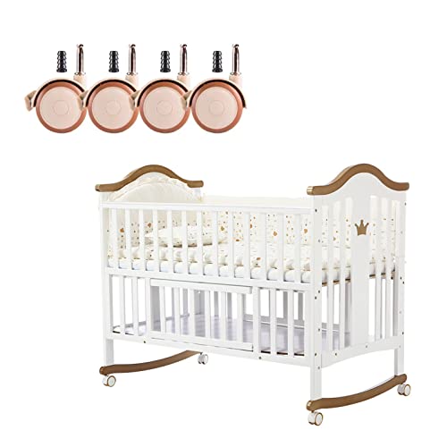 4 Lenkrollen für Kinderbetten Doppelrollen Mit Hülse Stift Räder Mit Bremse Gummirollen Sicherheits-doppelrollen Kein Geräusch Lenkrollen Robust Langlebig Lenkrollen 47 MM Möbelrollen für Kindermöbel