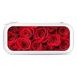 Chioee Switch 有機el ケース Switch 有機elモデル対応 Switch oled ケース バラ 薔薇 赤 防塵 防汚 防水 EVA素材 全面保護型 防水 防塵 防汚 大容量 15枚ゲームカード収納 耐衝撃 持ち運び便利 バレンタインデー プレゼント 白