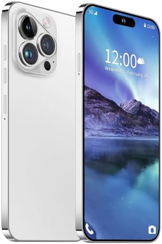 14PROMA X Unlocked Smartphone, 6+256GB, Android 13.0 Unlocked Cell Phones, 6.82″ HD Screen Battery 6800mAH with 128GB Memory Card/Face ID/Fingerprint Lock/Dual SIM 5G Phone (White)