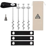 Trampoline Anchors High Wind Heavy Duty 12" Set of 4 with Straps, Drill Bit - Anchor Kit - Trampoline Stake Anchors High Wind - Ground Anchors - Wind Stakes - Ground Stakes