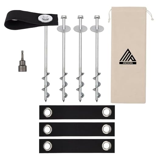 Trampoline Anchors High Wind Heavy Duty - 12" Set of 4 - Trampoline Anchor Kit - Trampoline Stakes Anchors High Wind - Ground Anchors Heavy Duty - Trampoline Wind Stakes - Ground Stakes Heavy Duty