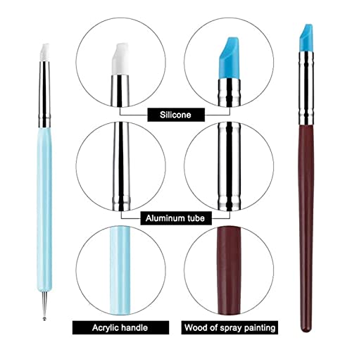 Multifunctioneel Nagelkunst aardewerk embossing klei gereedschap for aardewerk ambachtelijke kunst siliconen borstels Diy Aardewerk klei tool voor kleiaardewerk, doe-het-zelf (Color : Dark Khaki) - Image 3