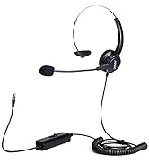 AGPtek 4-pin RJ9 Crystal Head Super Telephone Monaural Corded Headset