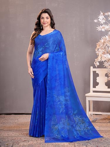 Image of Garden Vareli Floral Print Chiffon Saree