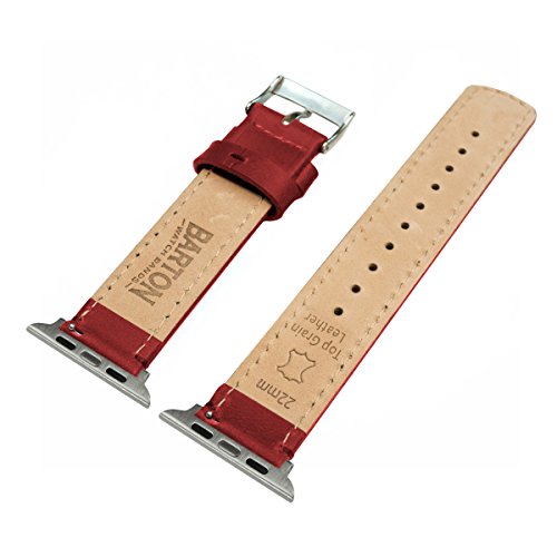 Image of BARTON WATCH BANDS - Top Grain Leather Watch Bands Compatible with Apple Watch Models - 1, 2, 3, 4, 5, 6, 7, 8, 9, 10, SE, Ultra & Ultra 2