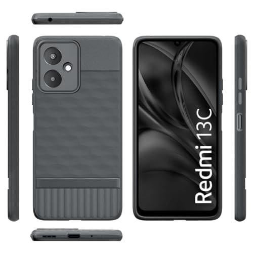 Image of Shockproof Case for Mi Redmi 13C 5G / Poco M6 5G | Full Camera Protection | TPU Flexible Back Cover for Mi Redmi 13C 5G / Poco M6 5G (Graphite Grey)