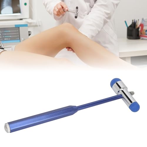 Fyearfly Neurologischer Reflexhammer, Tromner Reflexhammer aus Aluminiumlegierung,Neurologischer Reflexdiagnosehammer mit Humanisiertem Griff für Reflextests (Blau)