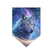 XYMZR Triangle Garden Flag Wolf Head Galaxy Nebula – 28” x 40” Double Sided Garden Yard Flag Decor