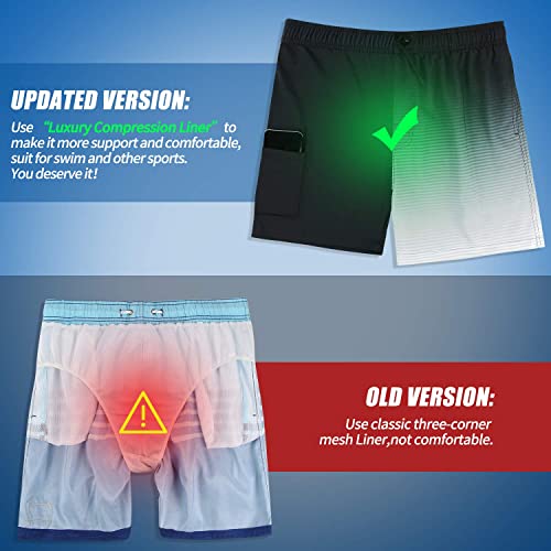 MILANKERR 5.5 inch Mens Swim Trunks with Compression Liner,Mens Bathing Suit Quick Dry Stretch Swimming Trunks3
