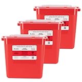 Alcedo Sharps Container for Home Use 2 Gallon (3-Pack), Biohazard Needle and Syringe Disposal, Profe