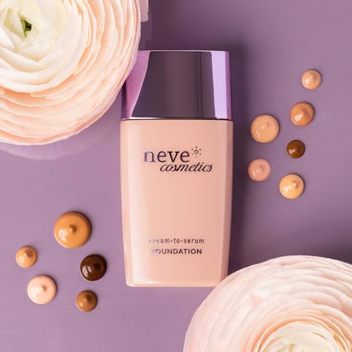 Neve Cosmetics Fondotinta Liquido Cream-To-Serum, Fondotinta Multisensoriale Elastico E Stratificabile A Piacere | "Dark Warm" - 4