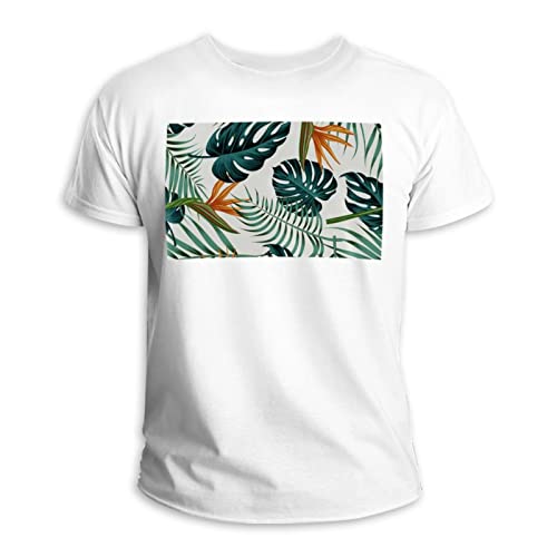 T-shirt motif floral coton col rond ample pour éviter l'inconfort d'été