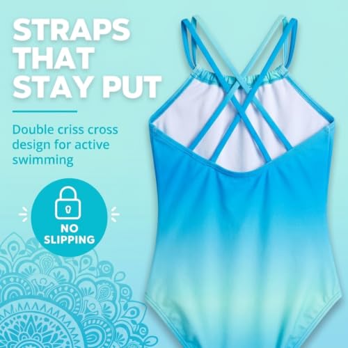 Image of Kanu Surf Girls Jasmine Beach Sport Halter One Piece Swimsuit