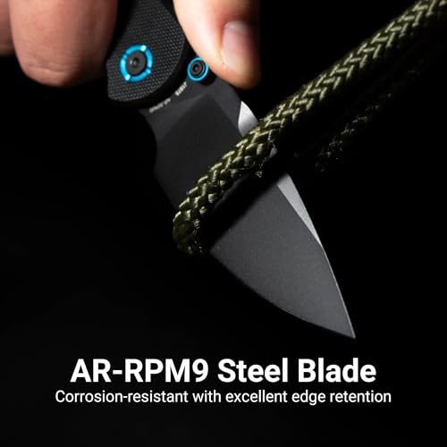Image of CJRB Latitude EDC Knife, 3.47'' AR-RPM9 Steel Blade G10 Handle, Top Liner Lock Pocket Knife with Clip for Men Women, Sharp Camping Survival Hiking Knives, Black PVD Coating Blade(J1975)