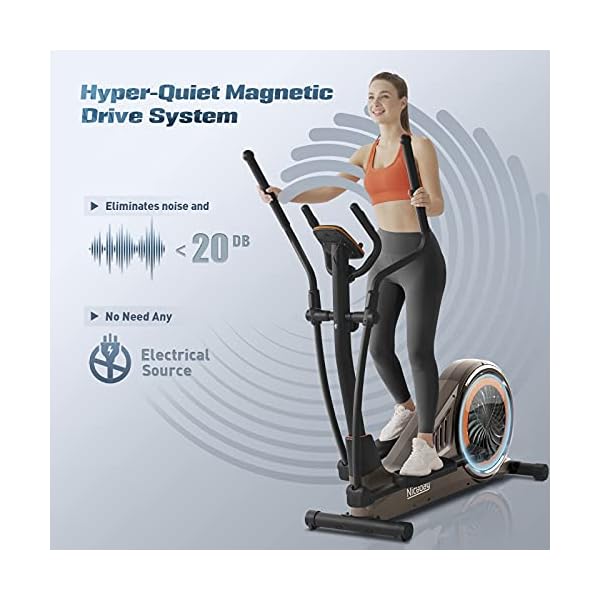 Niceday Elliptical Machine, Cross Trainer with Hyper-Quiet Magnetic Driving System, 16 Resistance Levels, 400LB Weight Limit