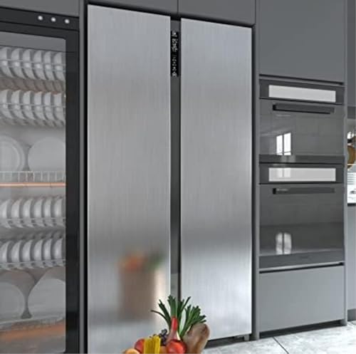 Image of Stainless Steel Brushed Contact Paper Peel and Stick Countertop Kitchen Backsplash Self Adhesive Wallpaper Dishwasher Fridge (12 x 100 inch)