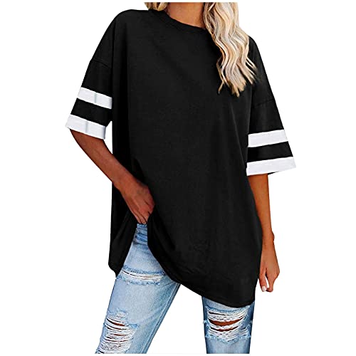 T Shirt Damen Langarm T-Shirt-Oberteil für Frauen, Party, locker, täglich...