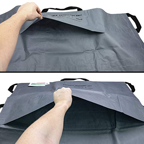 LINE2design Portable Transport Unit - EMS Emergency Foldable Patient Mover Rescue Travel Size Roll Stretcher - Gray Heavy-Duty 14 Handles - Capacity 1500 lbs - Thumbnail 5