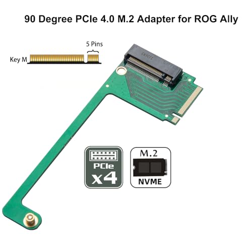 Image of JOYJOM 2230 to 2280 Adapter for ROG Ally SSD - 90 Degree NVME M-Key 5Pin M.2 PCIe 4.0 With Screwdriver