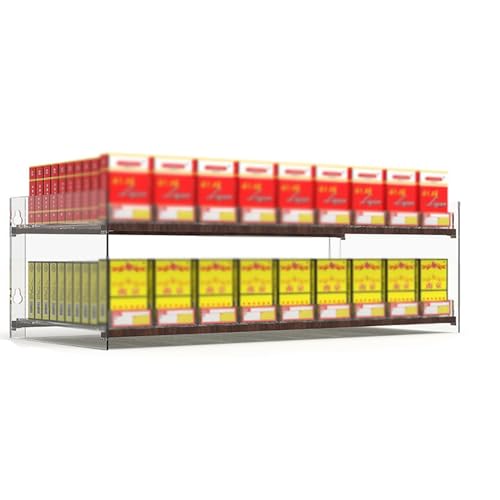 Estante para cigarrillos de tienda de conveniencia con dispensador de 2 niveles para quiosco