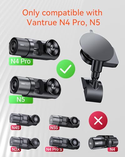 VANTRUE N5, N4 Pro Dash Cam GPS Receiver Module Type C USB Port Car Suction Cup Mount for Windows and Mac