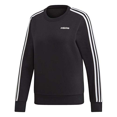 adidas Essentials Women's 3-Stripes Sweatshirt, Black/White, Medium