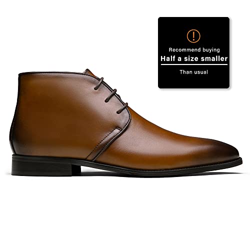 Jousen Leather Boots For Men Brown Dress Classic Mens Boots(Amy8157-Brown-13) #TOP1