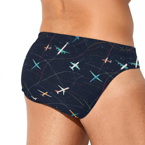 Plane Airplane Jet Men's Swim Briefs Low Waist Bikini Swimsuit Underwear Beach Swimwear3