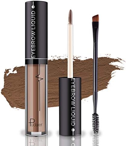 YOLETO Waterproof Eyebrow Gel, Long Lasting Smudge-Proof Liquid Brow Makeup Tint, Brow Shaper with Mascara Primer Brush Wand Kit Gifts for Women (Color-Brown)