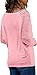 Kenhansion Womens V Neck Long Sleeve Tunic Tops Casual Loose Striped Mesh Raglan Sheer Shirts Fall Winter Fashion Pullover (Pink,Medium)