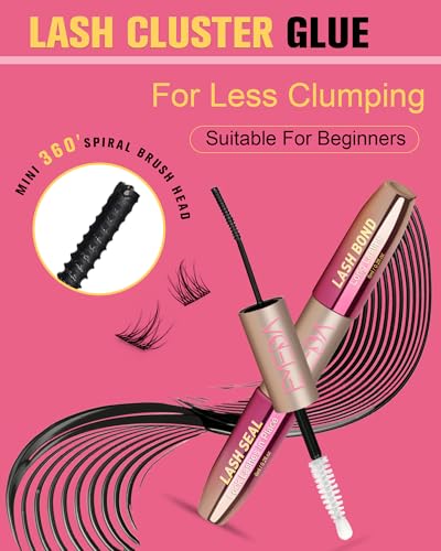 Lash Cluster Glue, 2-in-1 Lash Bond and Seal Waterproof Lash Glue for Eyelash Clusters Strong Hold for 72 Hours DIY Individual Eyelashes Extensions Latex Free by EMEDA — view 4