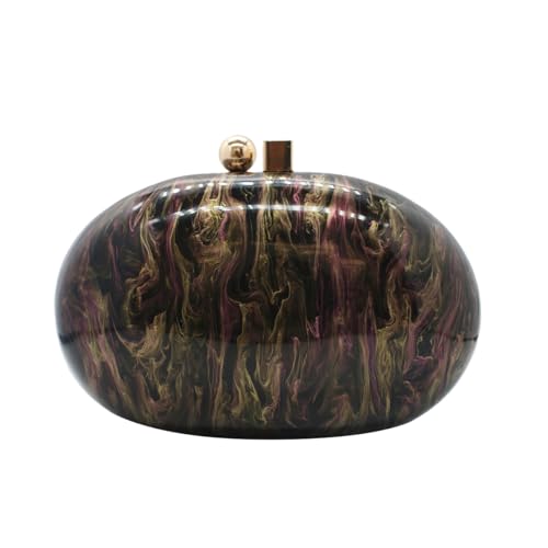 Image of Acrylic Evening Clutch Bag for Women Shell Shape Shoulder Crossbody Bag Glitter Marble Purse Handbag