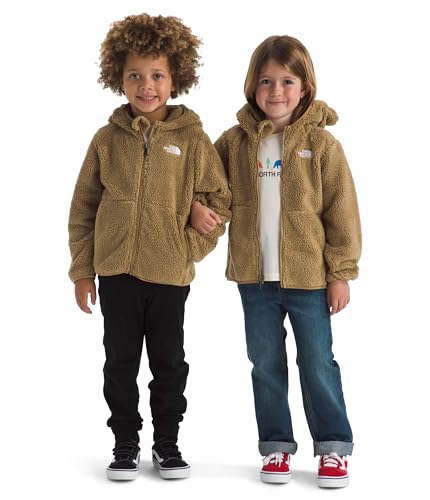 The North Face Kids Campshire Full Zip Hoodie | Cozy Fleece Winter Jacket for Boys & Girls Open Hand Pockets & Attached Hood with Bear Ears Teddy Brown 3