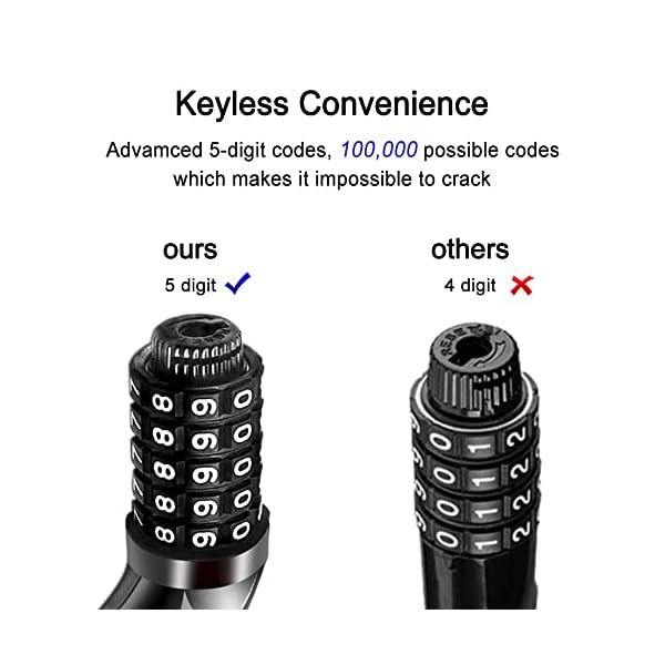 NDakter Bike Lock, 4 Feet Bike Locks Cable, High Security 5 Digit